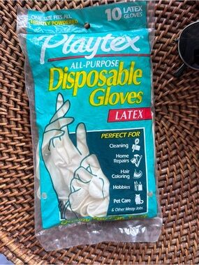 Playtex Vintage 1990’s Disposable Latex Gloves White New in Package